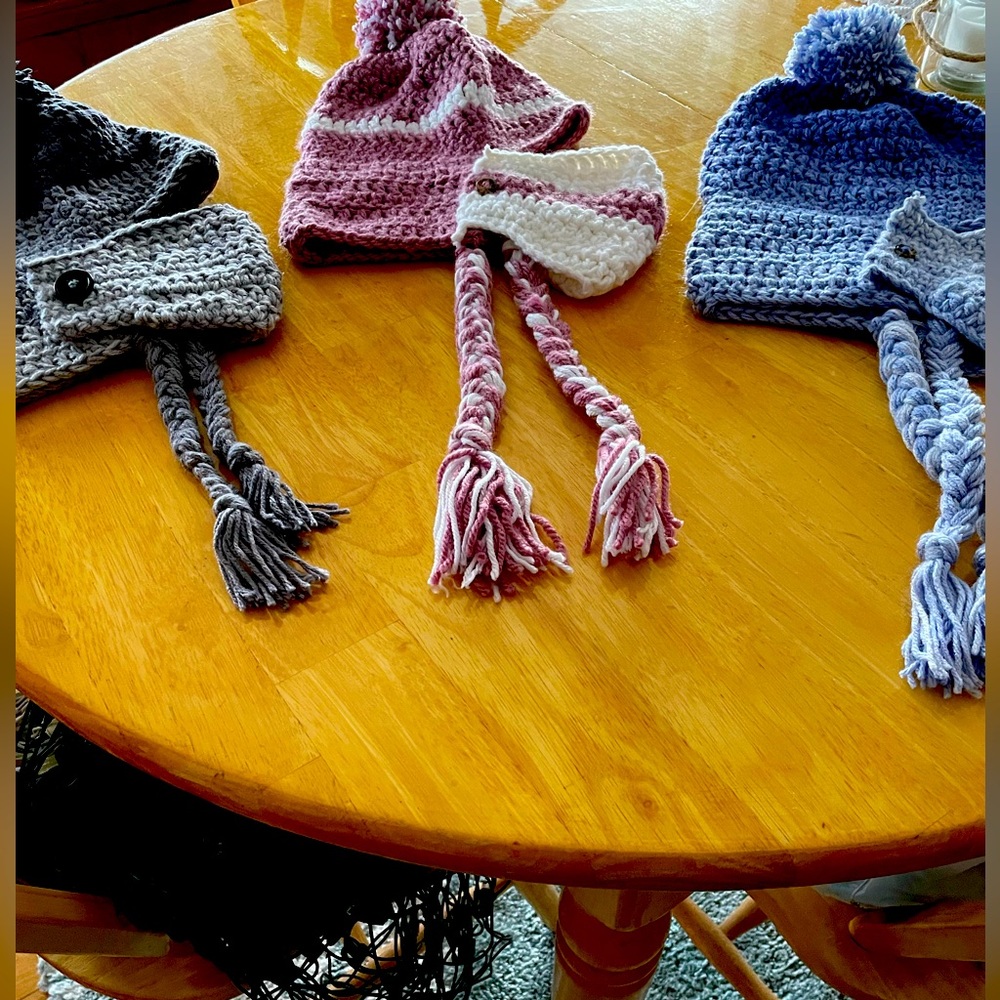 Winter hats with removable masks.